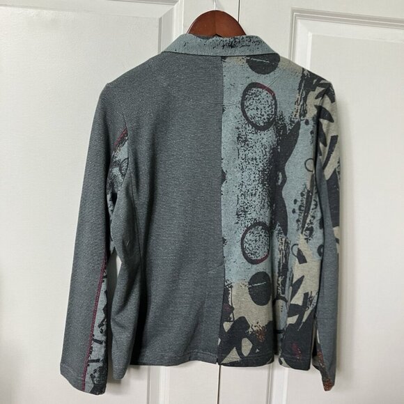Parsley & Sage Blazer Womens M Gray Funky Lagenlook Artsy Cotton - Picture 3 of 6